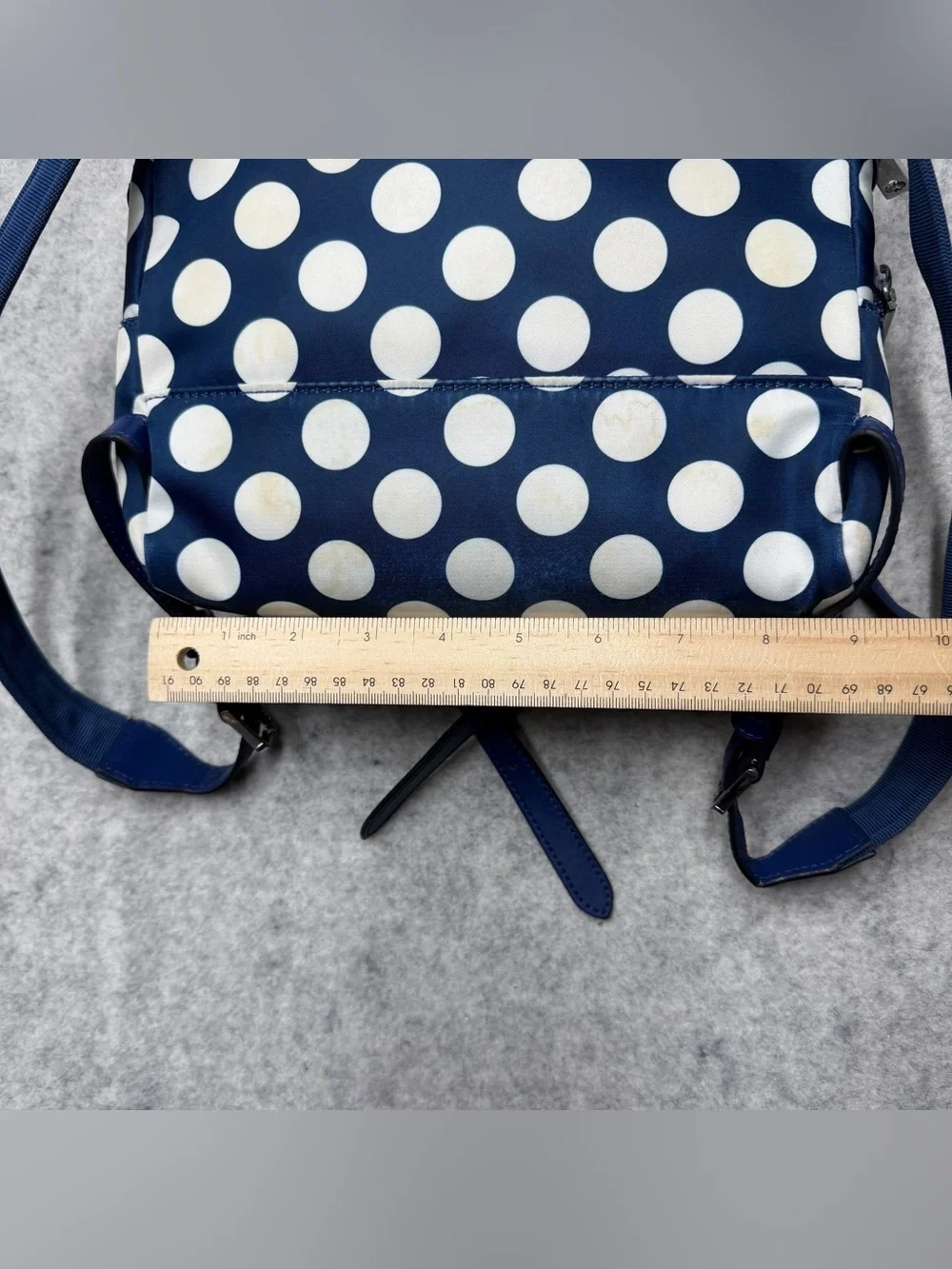 Kate Spade New York Polka Dot Nylon Backpack Navy BlueWhite Medium Daypack Purse